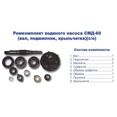 942 Kit water pump 60 smd-old sample (complex) from Motor-Agro Kharkiv Ukraine