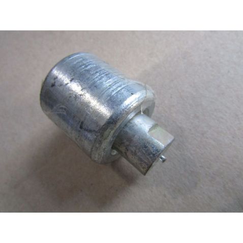 Brake pad axle with roller